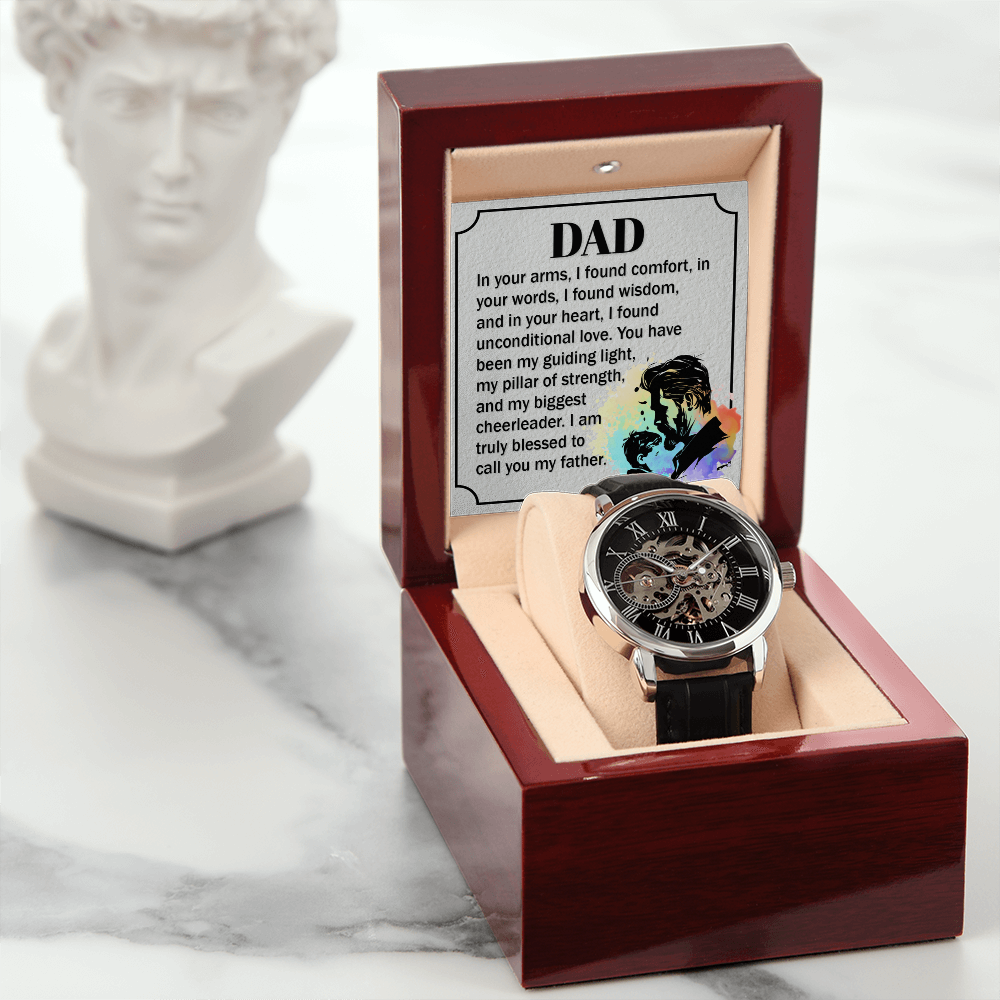 To Dad - "My Guiding Light" Openwork Watch