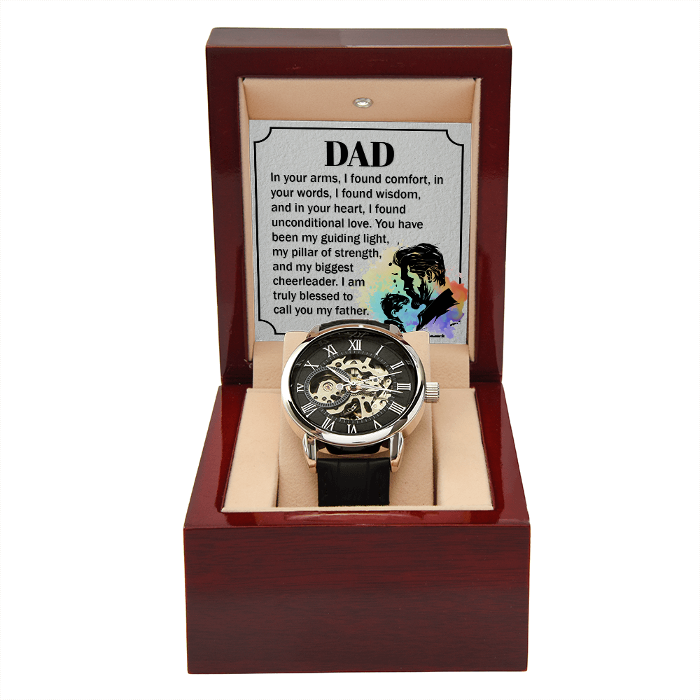 To Dad - "My Guiding Light" Openwork Watch