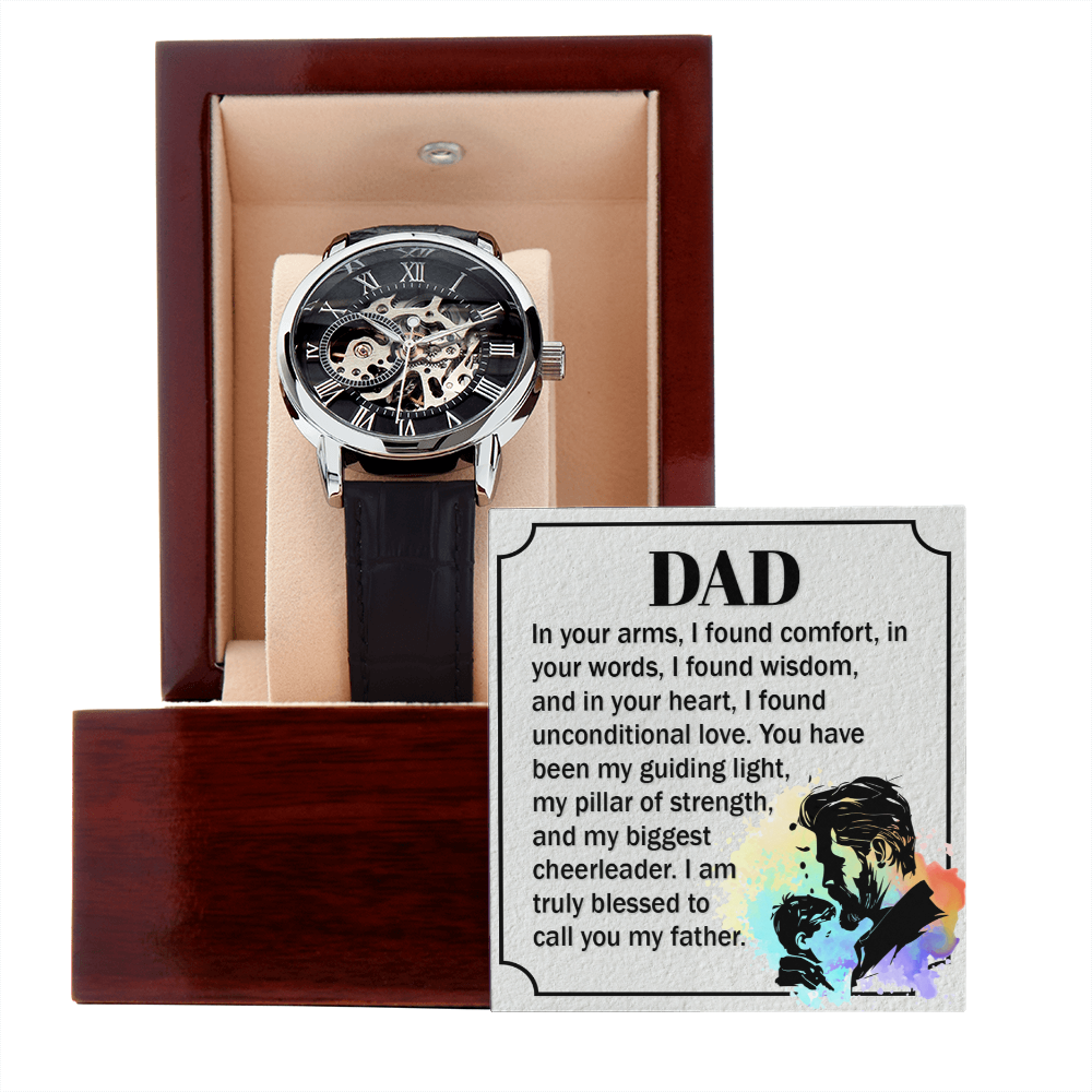 To Dad - "My Guiding Light" Openwork Watch