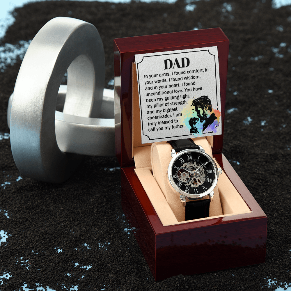 To Dad - "My Guiding Light" Openwork Watch