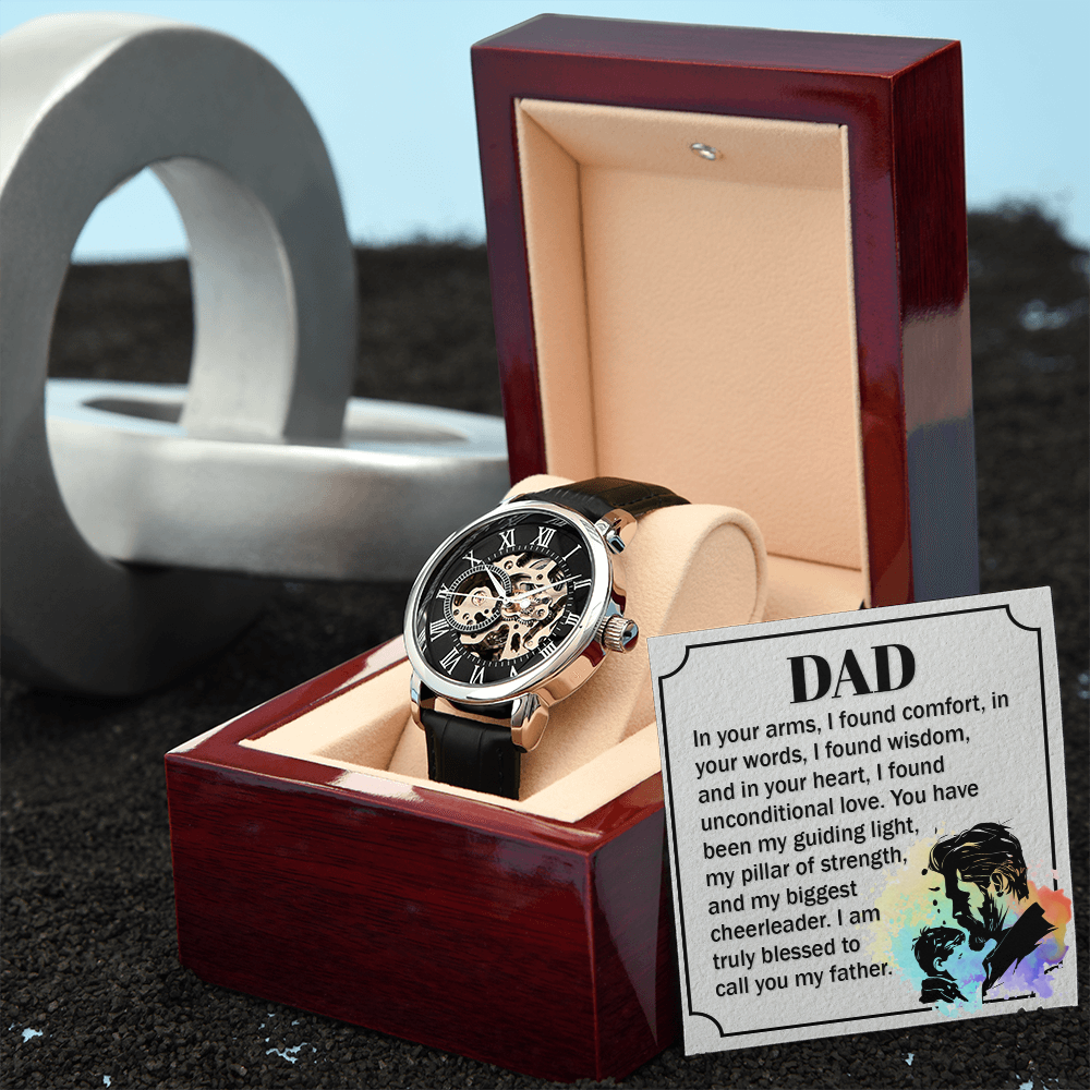 To Dad - "My Guiding Light" Openwork Watch