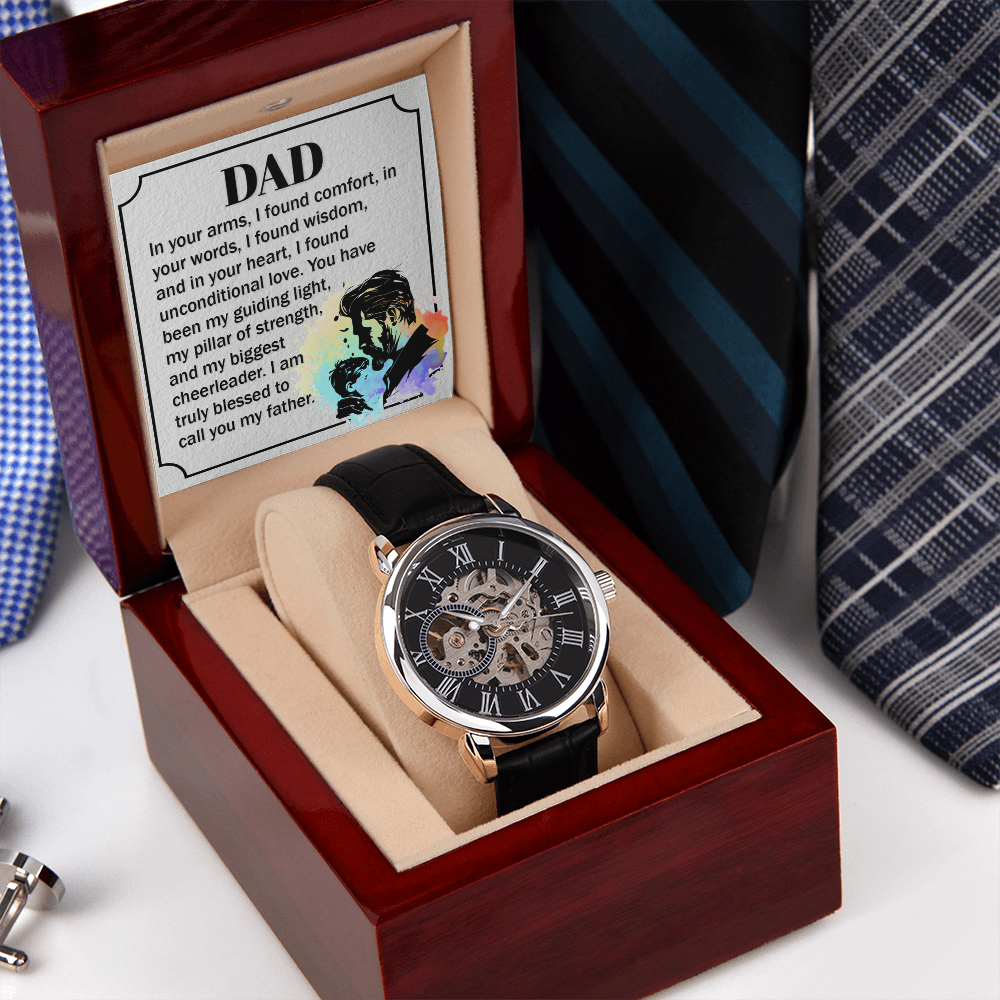 To Dad - "My Guiding Light" Openwork Watch