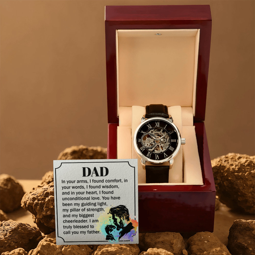 To Dad - "My Guiding Light" Openwork Watch