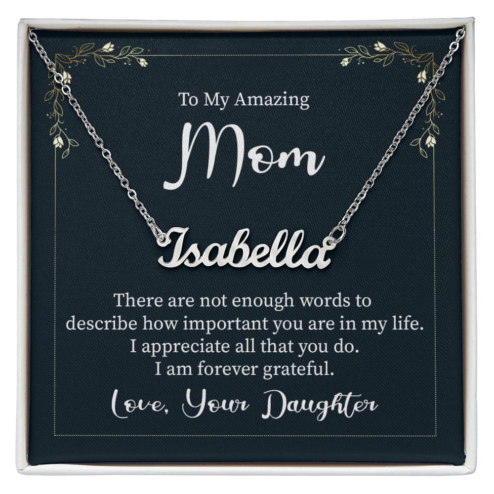 Customized To Mom - "Am Forever Grateful" Necklace