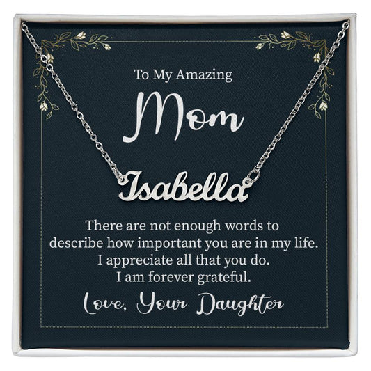 Customized To Mom - "Am Forever Grateful" Necklace