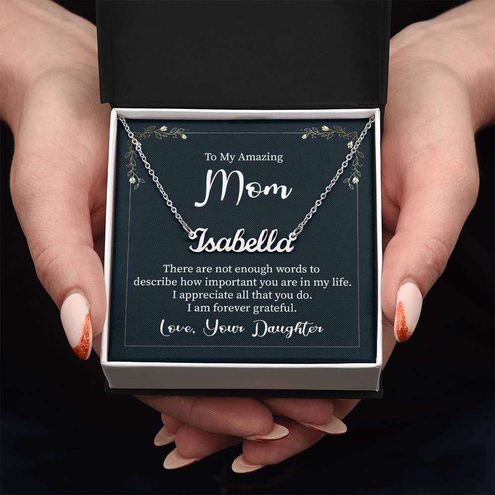 Customized To Mom - "Am Forever Grateful" Necklace