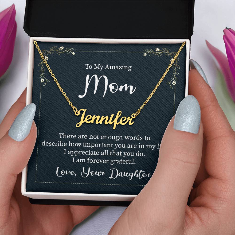 Customized To Mom - "Am Forever Grateful" Necklace