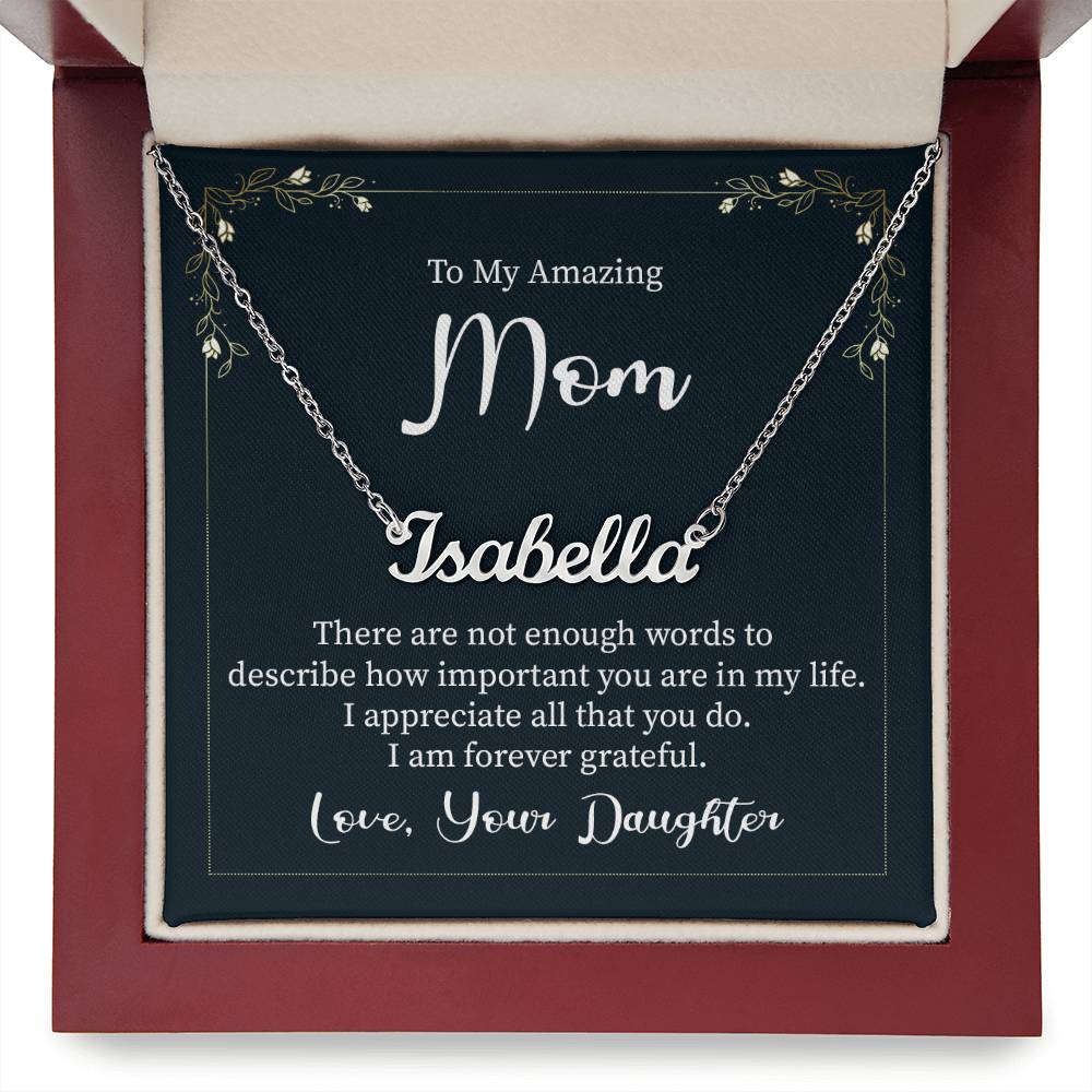 Customized To Mom - "Am Forever Grateful" Necklace
