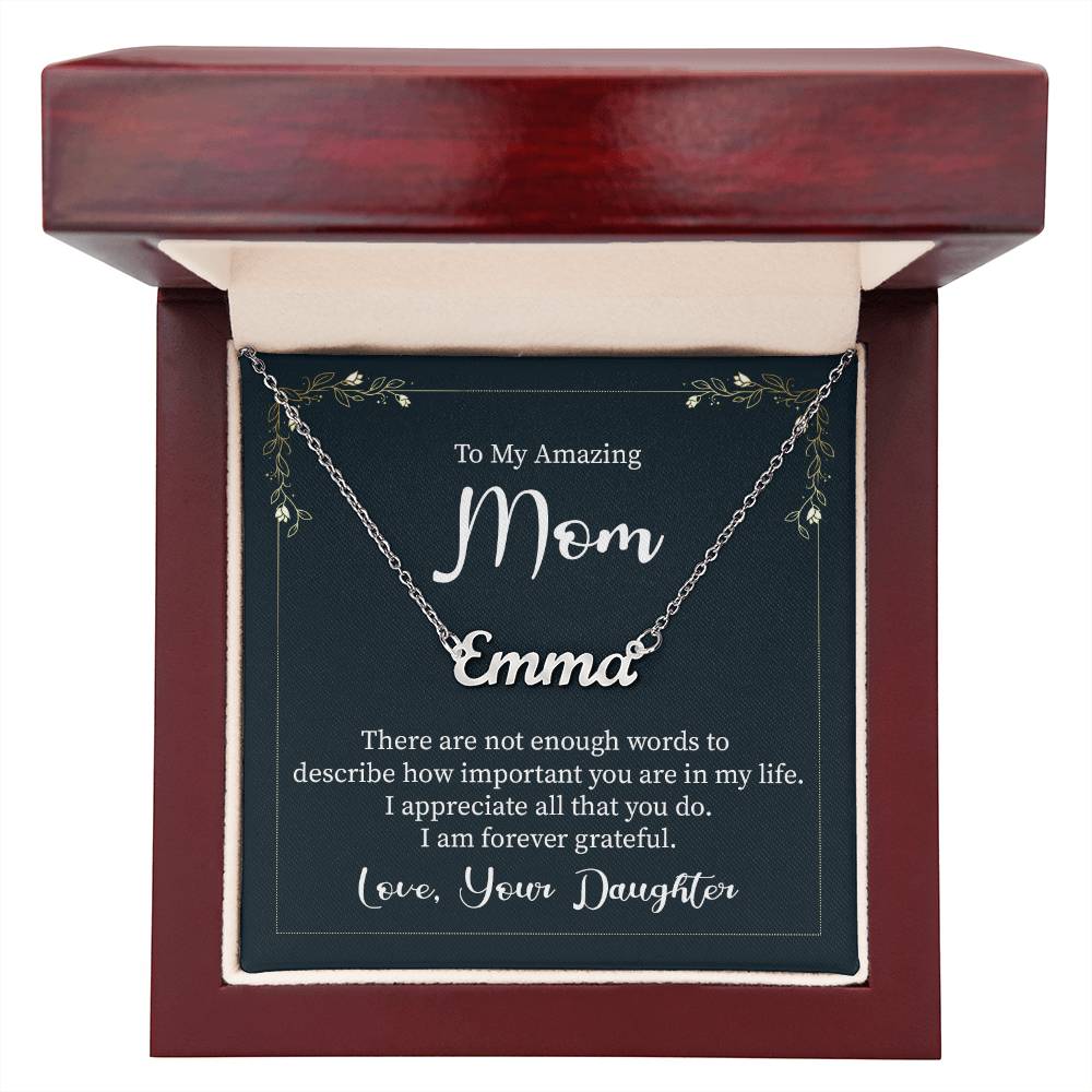 Customized To Mom - "Am Forever Grateful" Necklace