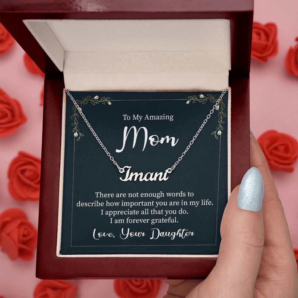 Customized To Mom - "Am Forever Grateful" Necklace
