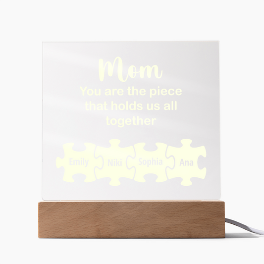 Customized To Mom - "Hold Us Together" Acrylic Plaque