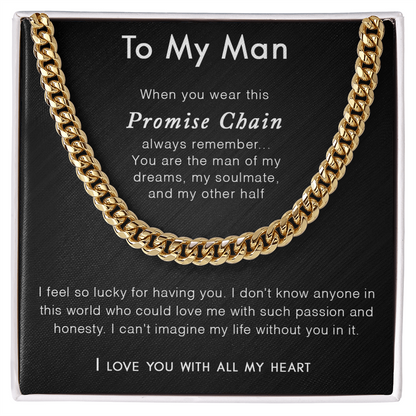 To Him - "So Lucky For Having You" Link Chain