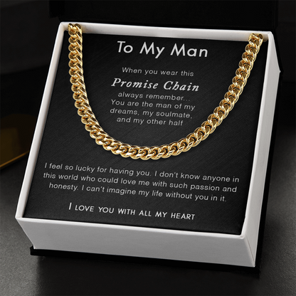 To Him - "So Lucky For Having You" Link Chain