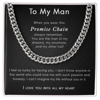 To Him - "So Lucky For Having You" Link Chain
