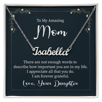 Customized To Mom - "Am Forever Grateful" Necklace