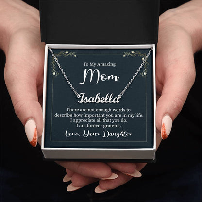Customized To Mom - "Am Forever Grateful" Necklace