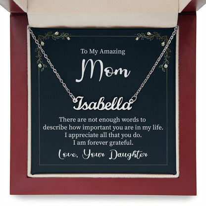 Customized To Mom - "Am Forever Grateful" Necklace