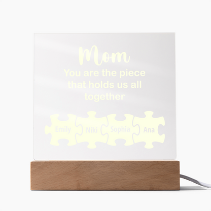 Customized To Mom - "Hold Us Together" Acrylic Plaque