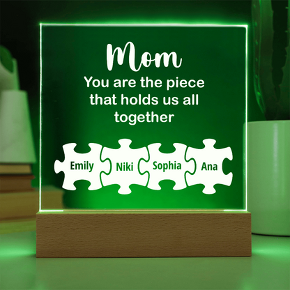 Customized To Mom - "Hold Us Together" Acrylic Plaque