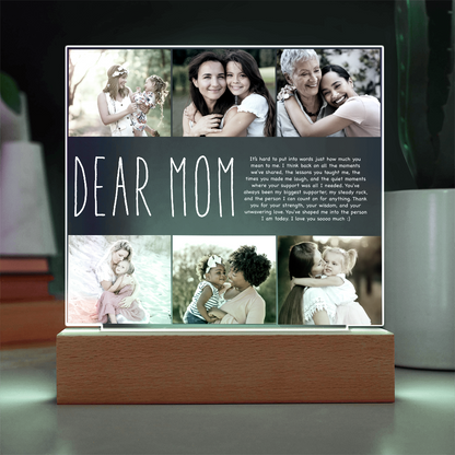 Custom To Mom Or Dad Acrylic Plaque